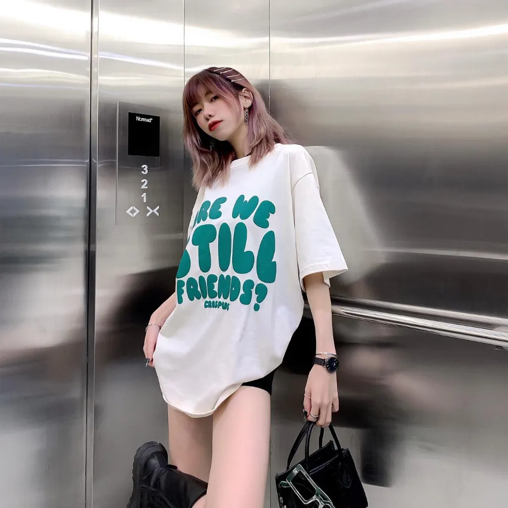 Ảnh Áo thun NELLY Cotton 260gsm Premium - Are We Still Friends Tay Lỡ Form Rộng Nam Nữ 4