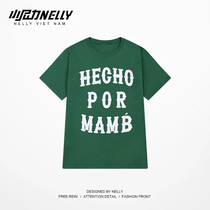 Ảnh Áo thun Nelly NELLY trendy HECHO cotton 100% co dãn 2 chiều·premium form rộng unisex tay lỡ nam nữ 4