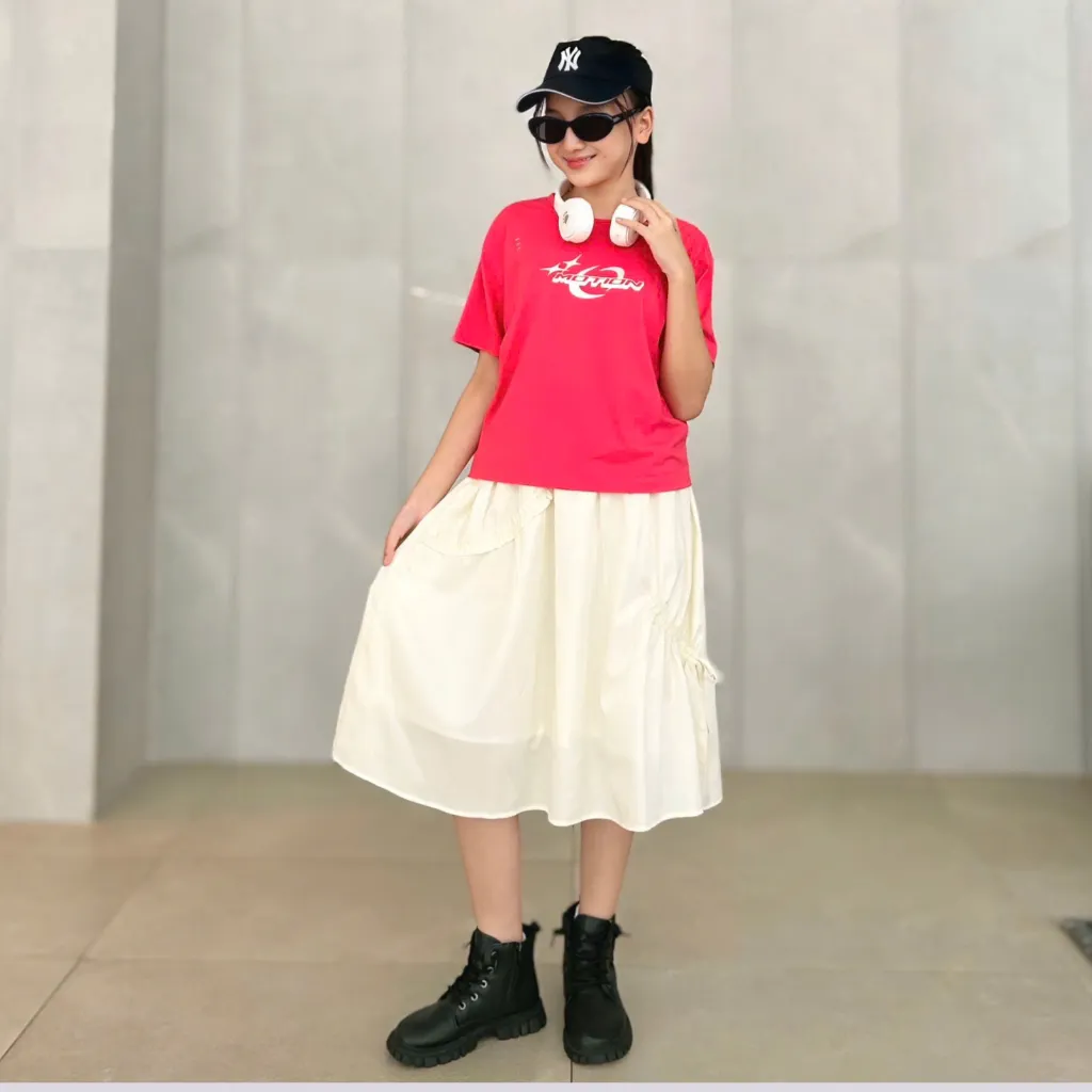 Ảnh Áo thun ngắn tay bé gái YTEEN từ 35-62 KG, chất vải 100% cotton EAX048-4 1