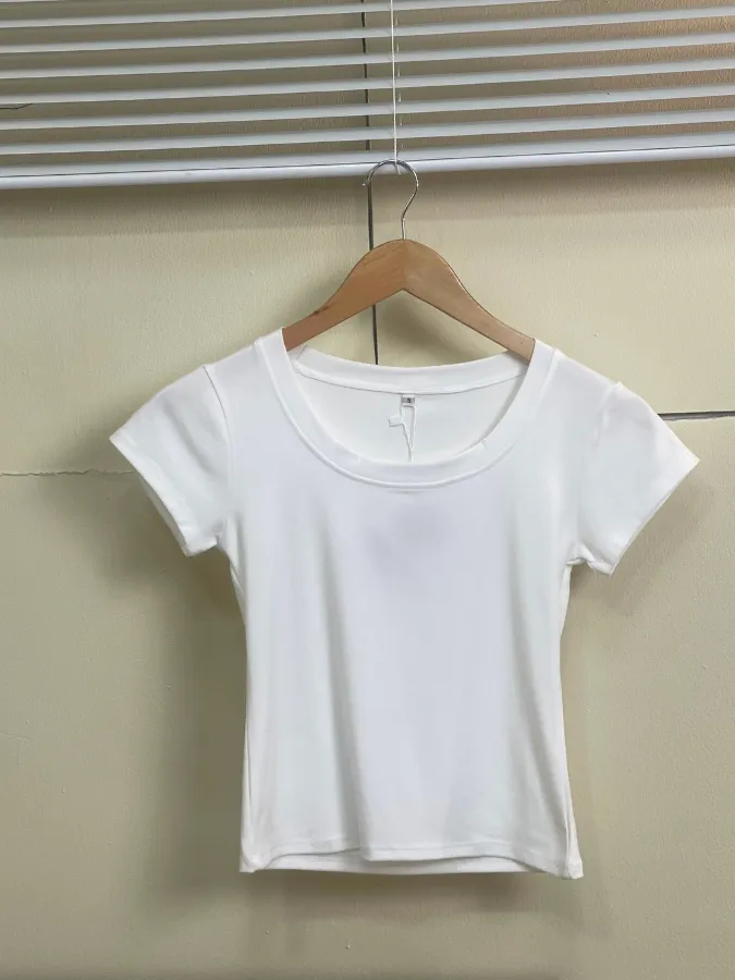 Ảnh Áo thun nhũ cổ U co giãn ôm body trơn TiQi Jeans A-167 4