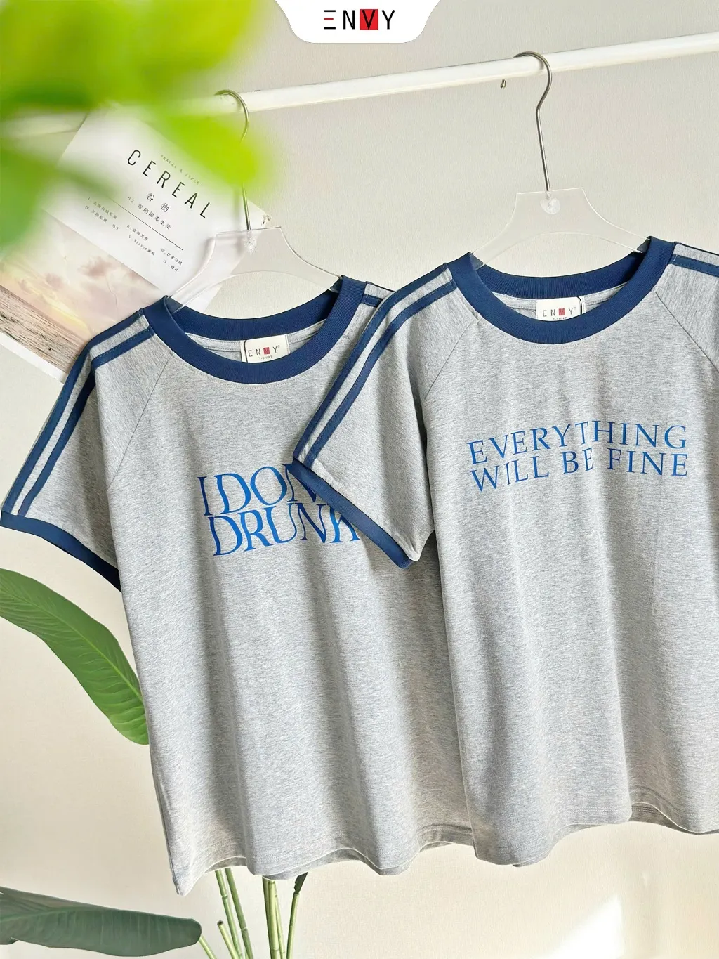 Ảnh Áo Thun Nữ Cotton Form Vừa Chạy Viền Trẻ Trung ENVY AT269 2