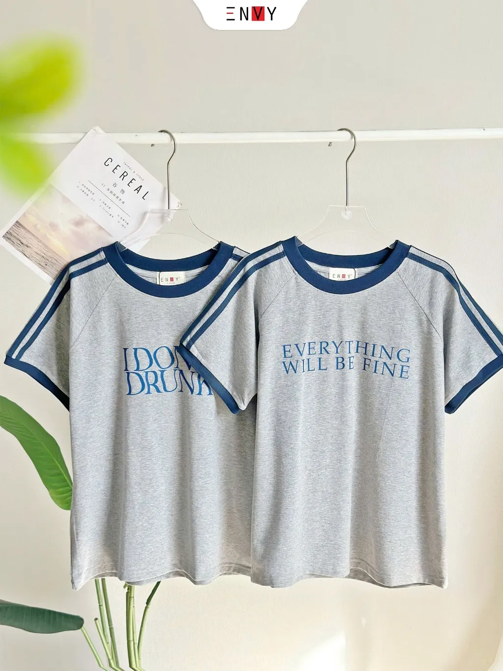 Ảnh Áo Thun Nữ Cotton Form Vừa Chạy Viền Trẻ Trung ENVY AT269 4