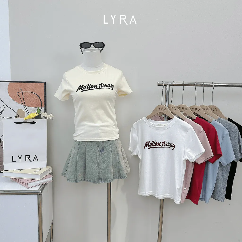 Ảnh Áo Thun Nữ Lyra Cổ Tròn Tay Ngắn, Áo Phông Nữ Cotton Basic Form Baby Tee Motion Away - CSYAP0311 2
