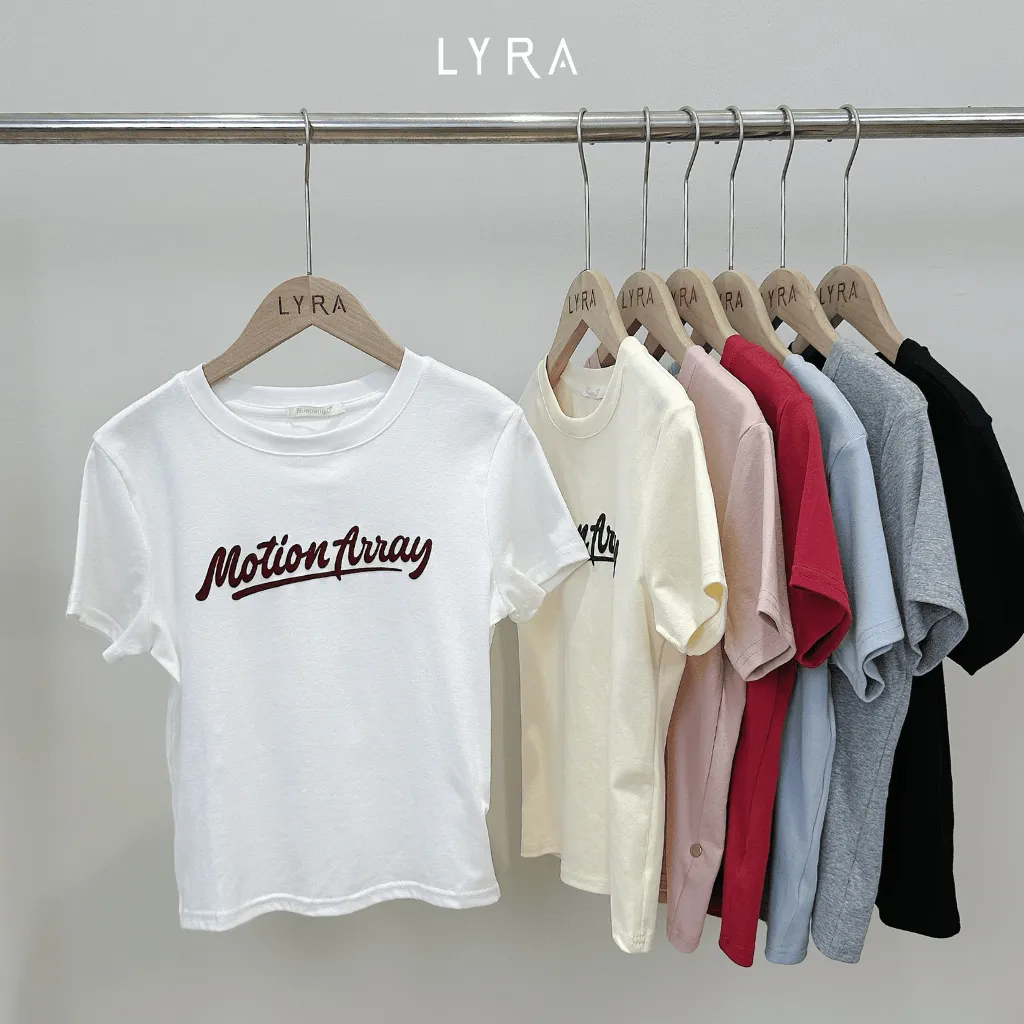 Ảnh Áo Thun Nữ Lyra Cổ Tròn Tay Ngắn, Áo Phông Nữ Cotton Basic Form Baby Tee Motion Away - CSYAP0311 3
