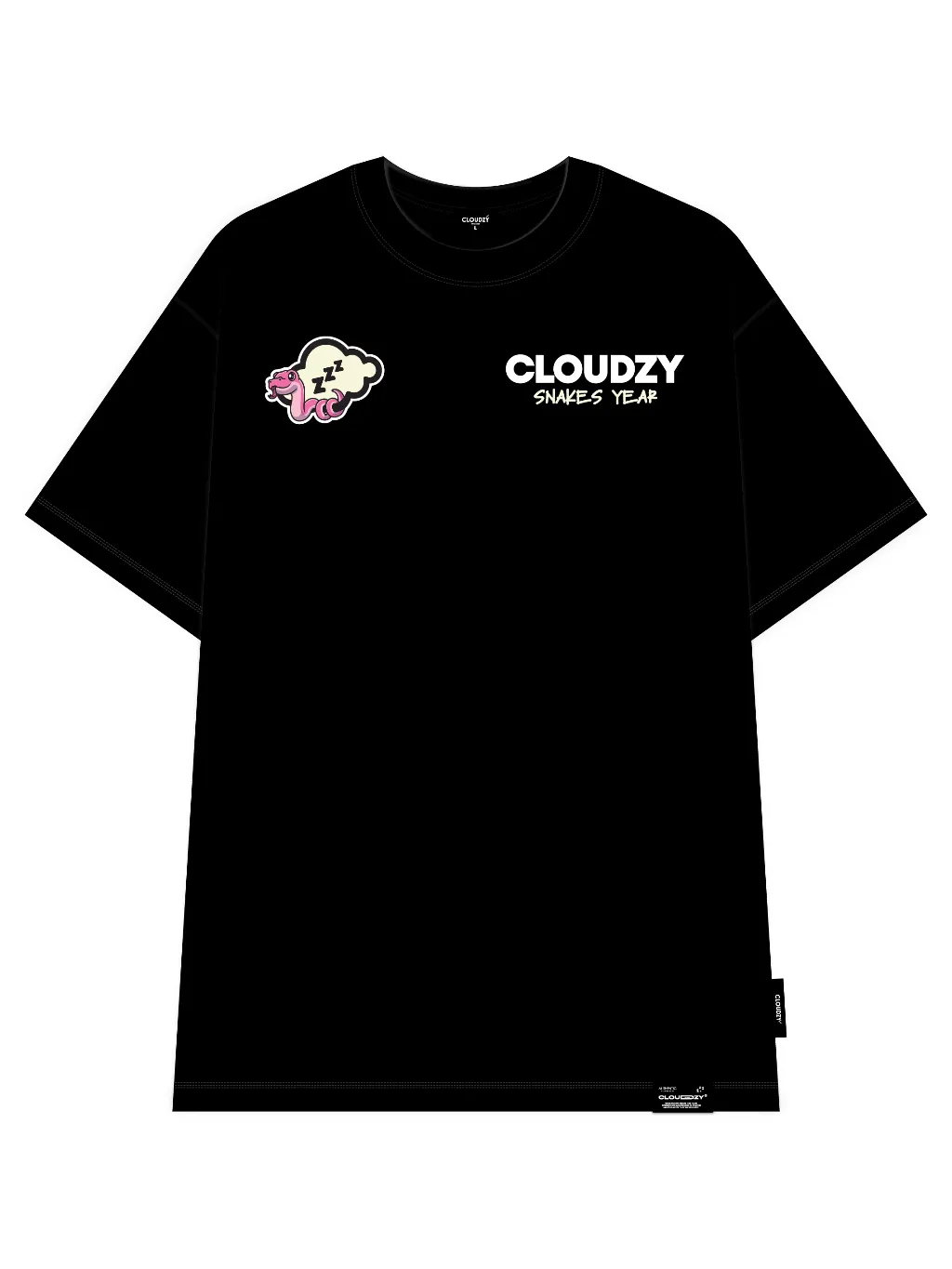 Ảnh Áo thun nữ nam basic unisex tay lỡ thun cotton form rộng local brand Cloudzy cổ tròn SNAKE 2