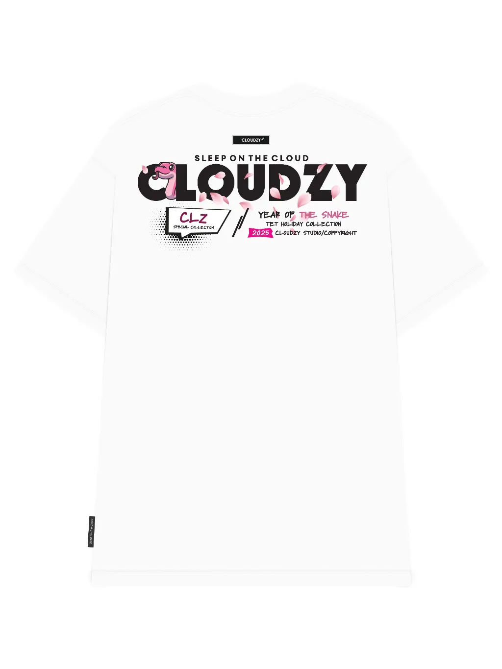 Ảnh Áo thun nữ nam basic unisex tay lỡ thun cotton form rộng local brand Cloudzy cổ tròn SNAKE 4