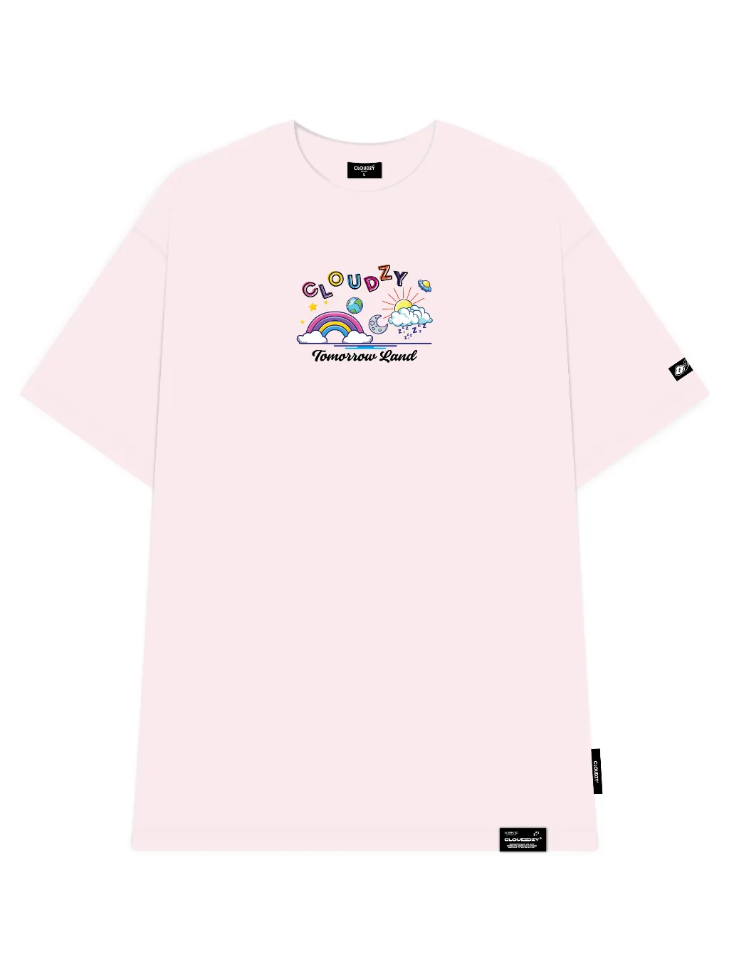 Ảnh Áo thun nữ nam unisex tay lỡ phông localbrand CLOUDZY form rộng teen cổ tròn trắng oversize TOMORROW 2