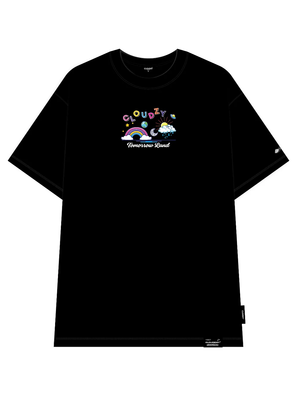 Ảnh Áo thun nữ nam unisex tay lỡ phông localbrand CLOUDZY form rộng teen cổ tròn trắng oversize TOMORROW 3