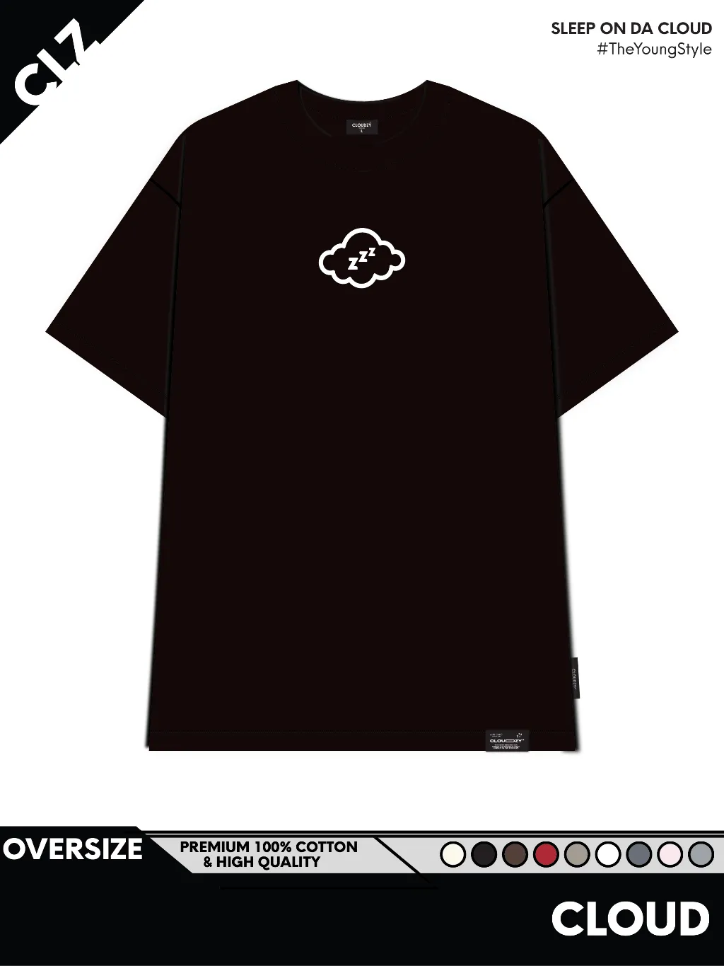 Ảnh Áo thun nữ nam unisex tay lỡ phông local brand form rộng teen cổ tròn oversize AT ĐÁM MÂY CLOUDZY 1