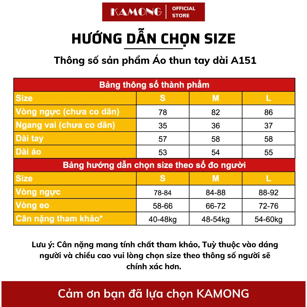 Ảnh Áo thun nữ tay dài KAMONG kiểu dáng basic chất liệu thun tăm A151 2