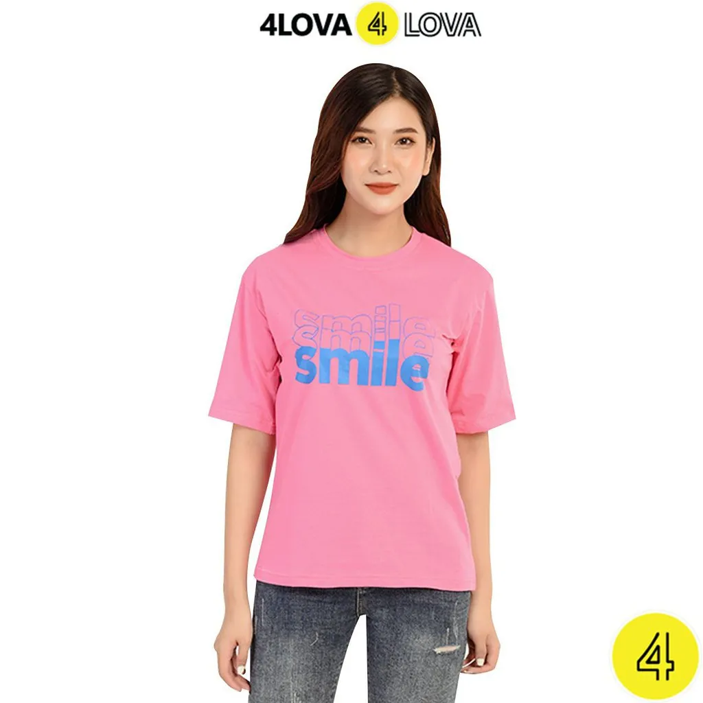 Ảnh Áo thun nữ tay lỡ 4LOVA Smile phong cách thời trang năng động, trẻ trung 2