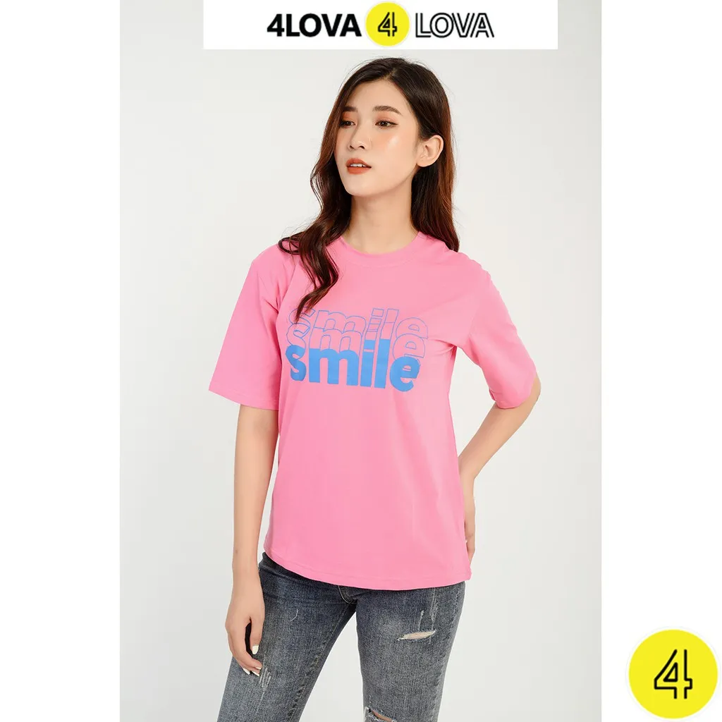 Ảnh Áo thun nữ tay lỡ 4LOVA Smile phong cách thời trang năng động, trẻ trung 3