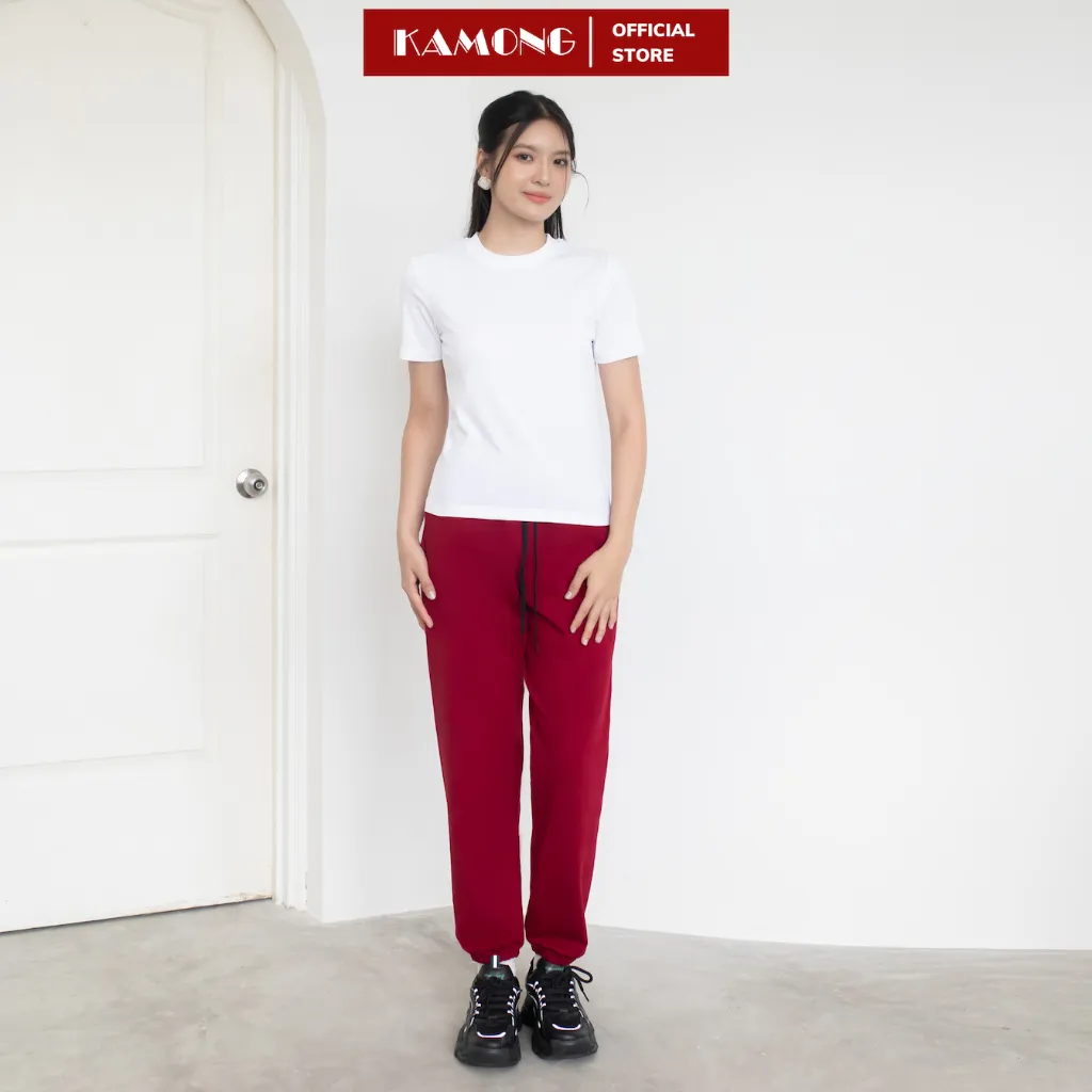 Ảnh Áo thun nữ tay ngắn KAMONG kiểu dáng basic chất liệu thun tăm A152 3