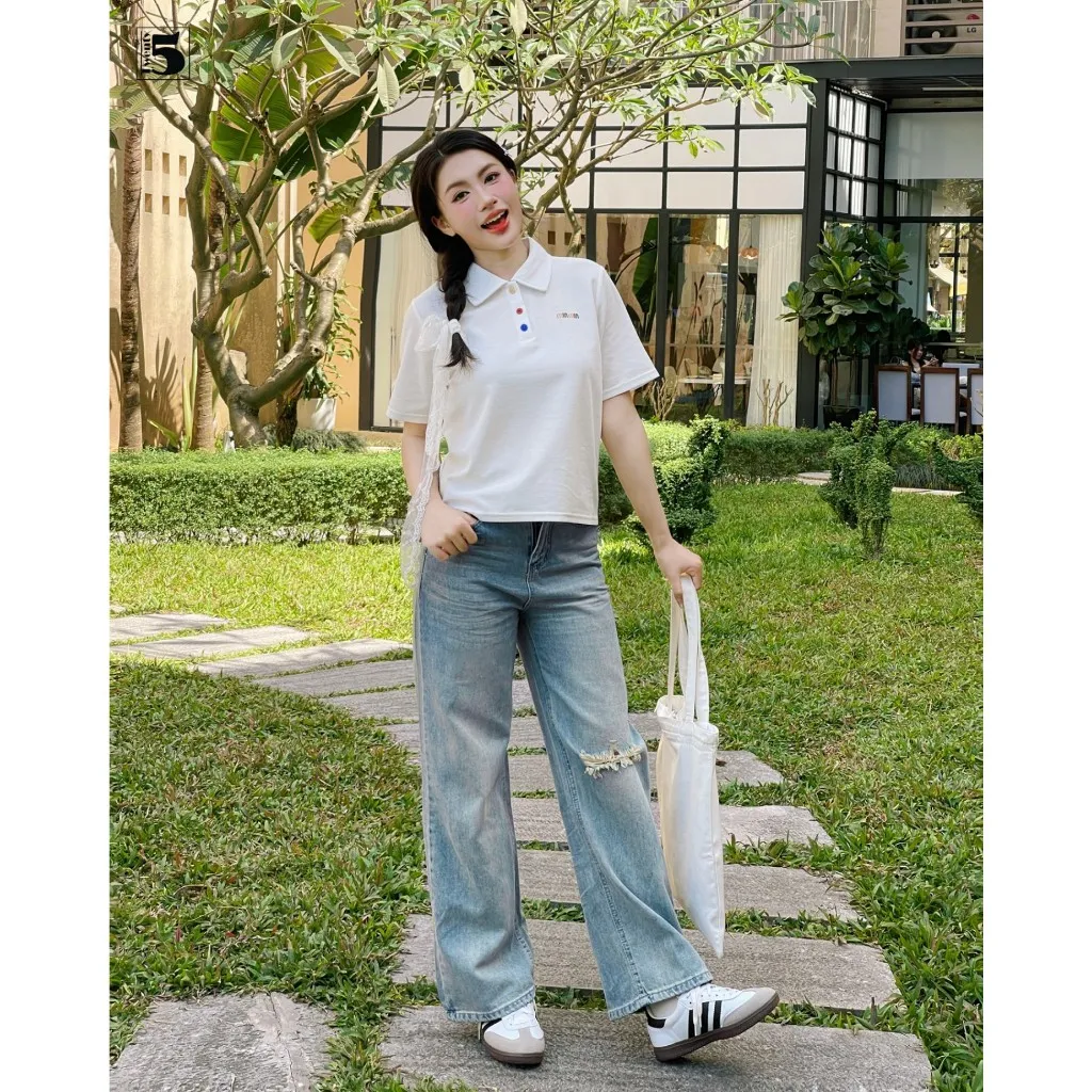 Ảnh Áo thun nữ Twentyfive dáng lửng phối cúc màu 6650 1