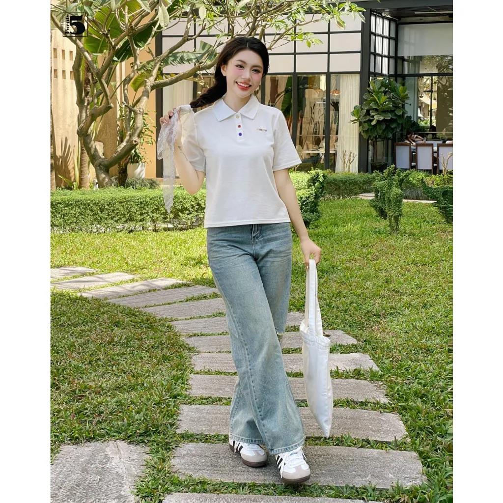 Ảnh Áo thun nữ Twentyfive dáng lửng phối cúc màu 6650 2