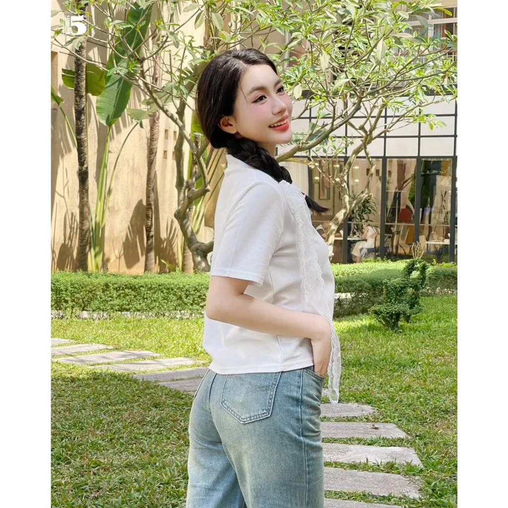 Ảnh Áo thun nữ Twentyfive dáng lửng phối cúc màu 6650 3