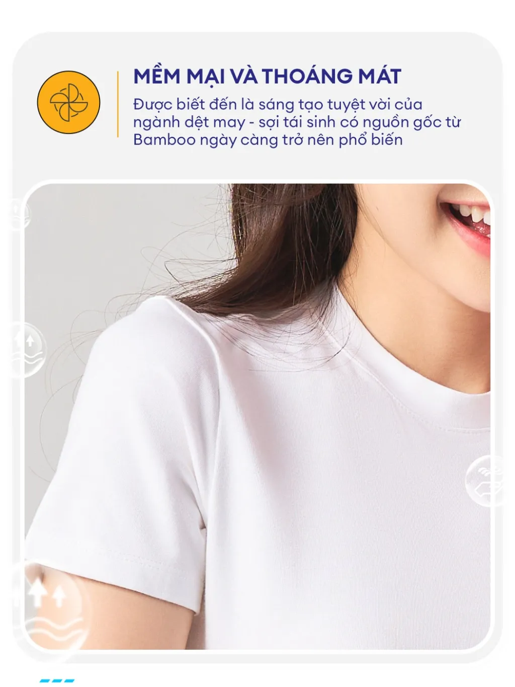 Ảnh Áo thun nữ YODY dáng ôm, cổ tròn, cao, vải bambo mát mẻ, co giãn TSN7268 2
