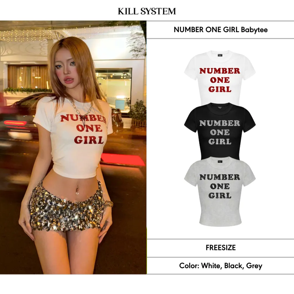 Ảnh Áo Thun Number One Girl 𝐊𝐈𝐋𝐋 𝐒𝐘𝐒𝐓𝐄𝐌 Ôm Body In Kim Tuyến 1