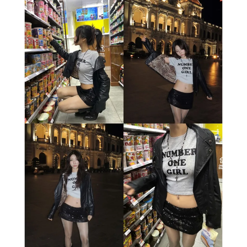 Ảnh Áo Thun Number One Girl 𝐊𝐈𝐋𝐋 𝐒𝐘𝐒𝐓𝐄𝐌 Ôm Body In Kim Tuyến 4