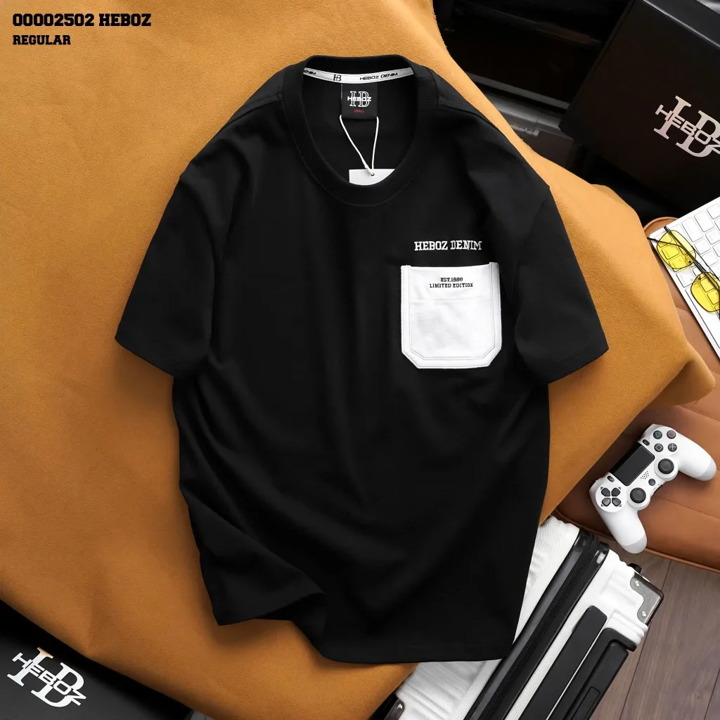 Ảnh Áo thun one pocket Heboz 3M, áo thun nam ngắn tay 1 túi - 00002502 3