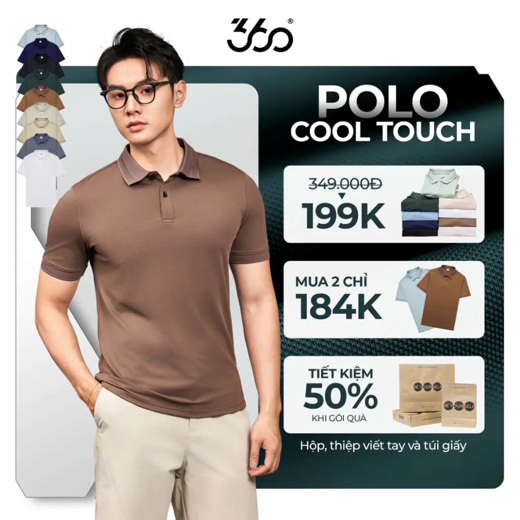 Ảnh Áo thun polo nam 360 Boutique có cổ gân trẻ trung bo tay đẹp có bigsize - POTOL516 1