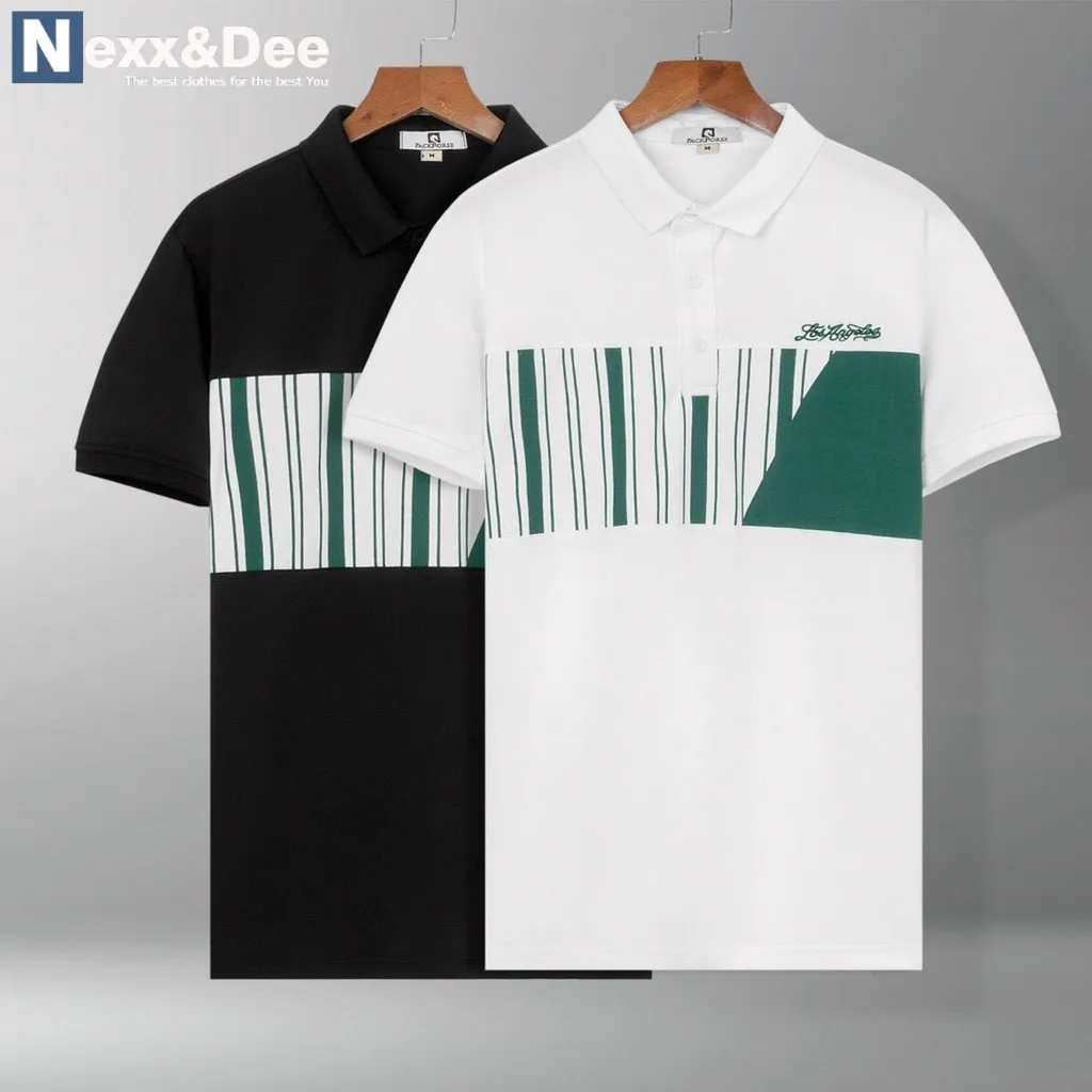 Ảnh Áo thun POLO nam cá sấu có cổ bẻ sọc ngang ngực TRẺ TRUNG big size 3xl cao cấp Nexx&Dee SN01 1
