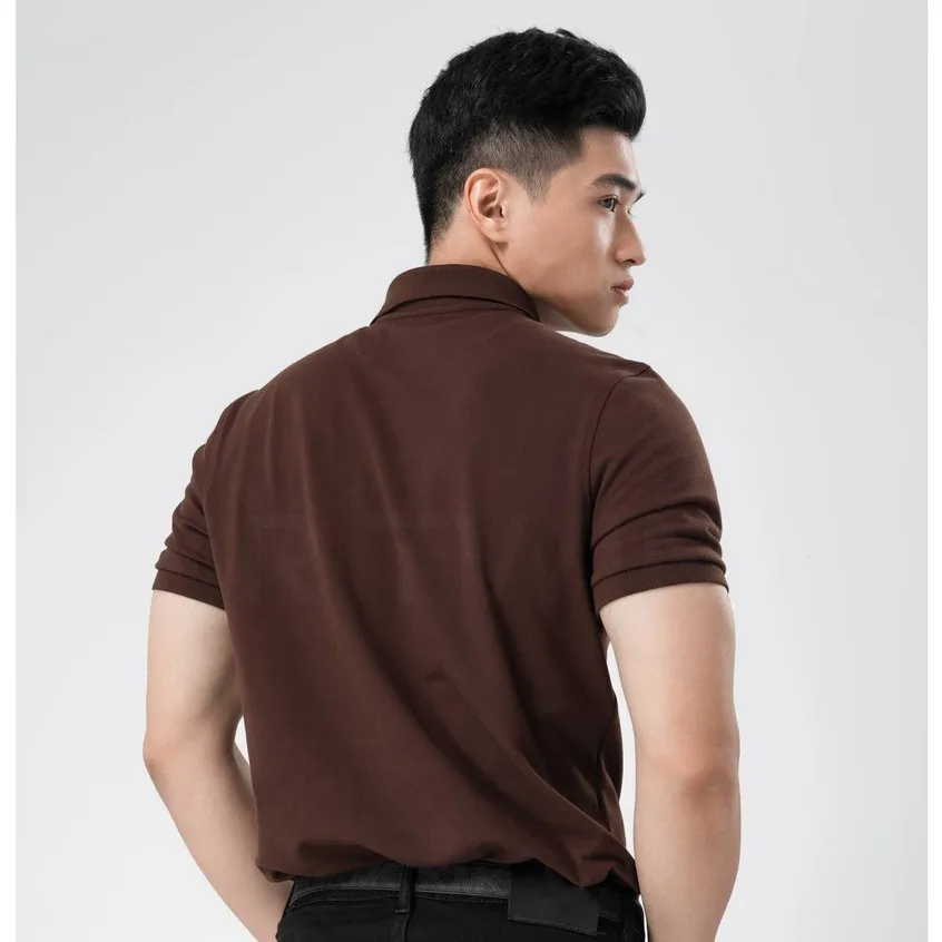 Ảnh Áo Thun Polo Nam Cổ Bẻ Màu Nâu Vải Cotton Cá Sấu Thương Hiệu MrTwins® 3
