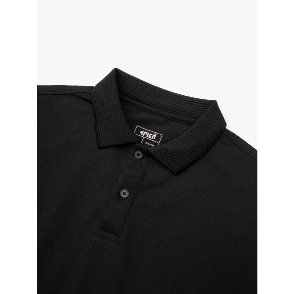 Ảnh Áo thun polo nam trơn vải modal 4MEN PO138 form slimfit thun cá sấu đẹp cao cấp, mềm mát, ít nhăn, trẻ trung, nhiều màu 3