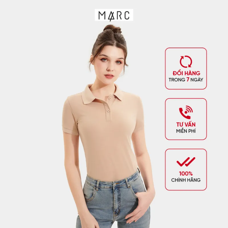 Review Áo Thun Polo Nữ MARC FASHION Basic CBMH091822 Vải Mềm Mát