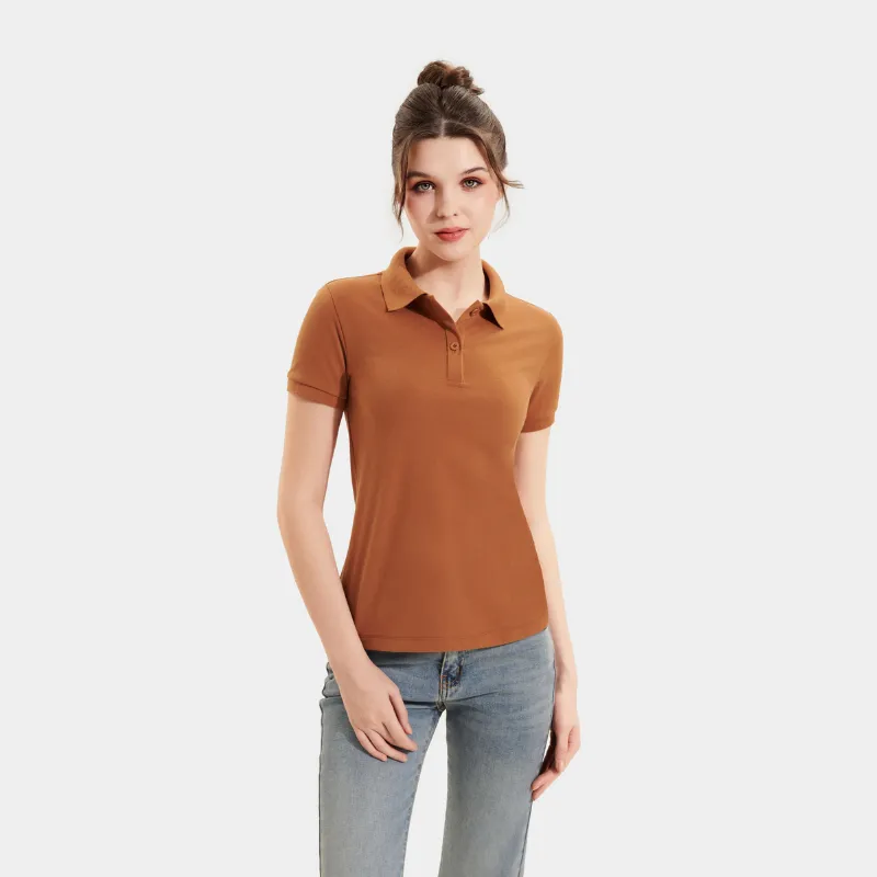 Ảnh Áo thun polo nữ MARC FASHION trơn cơ bản basic vải mềm mịn mát CBMH091822 2
