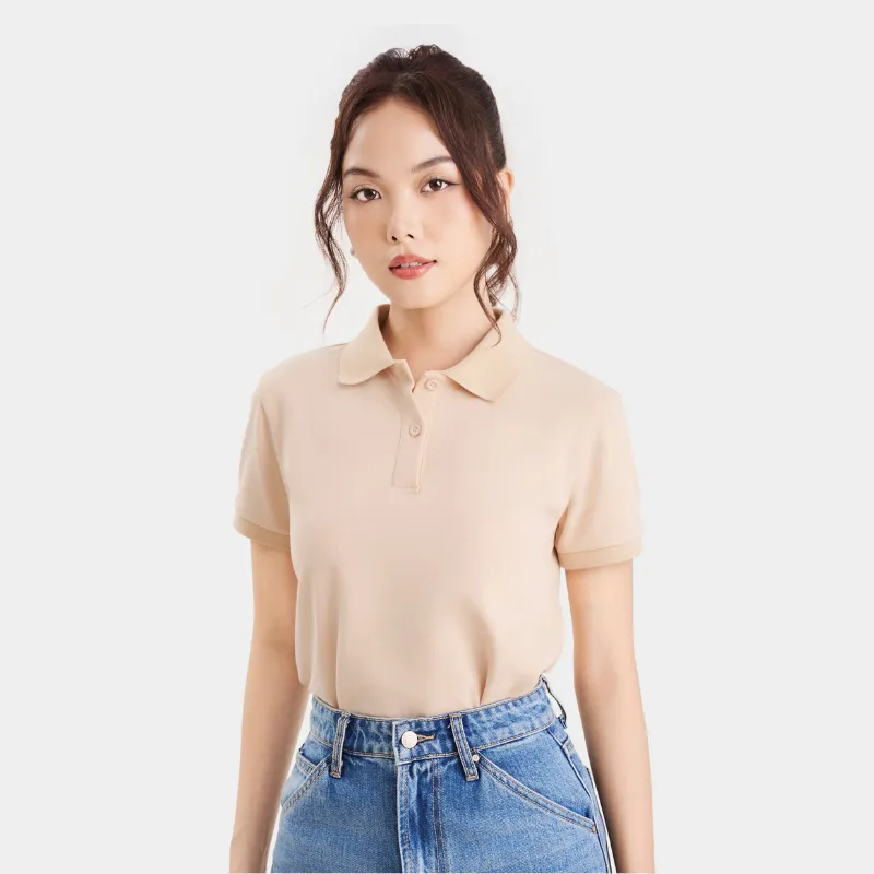 Ảnh Áo thun polo nữ MARC FASHION trơn cơ bản basic vải mềm mịn mát CBMH091822 3