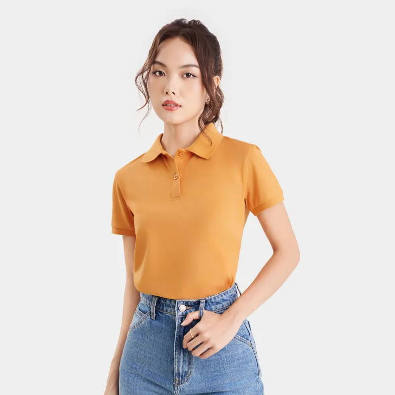 Ảnh Áo thun polo nữ MARC FASHION trơn cơ bản basic vải mềm mịn mát CBMH091822 4