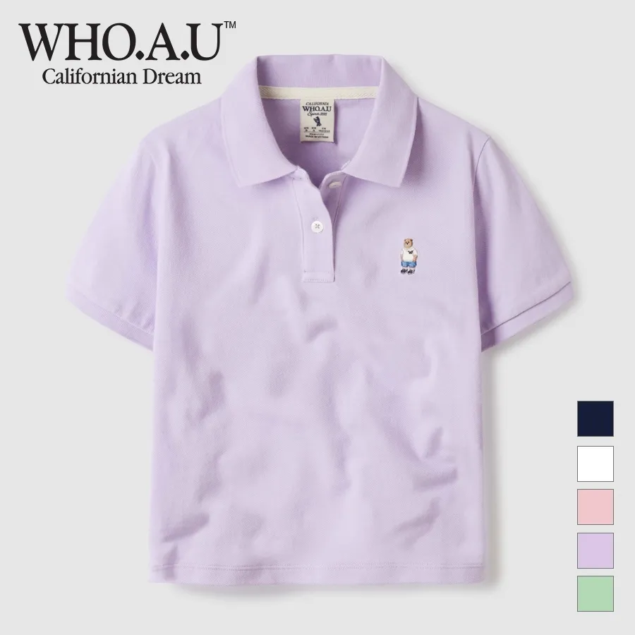 Ảnh Áo Thun Polo Steve Crop Collar T-Shirt Women Style | WHHAE2421F / WHHAE3721F 4