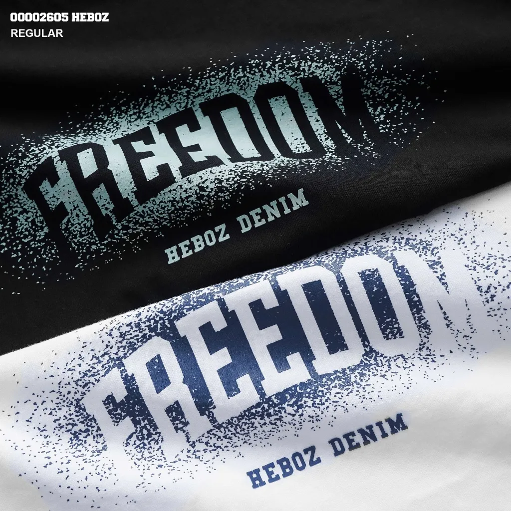 Ảnh Áo thun print Freedom Heboz 2M, áo phông in chữ kiểu dành cho nam - 00002605 4