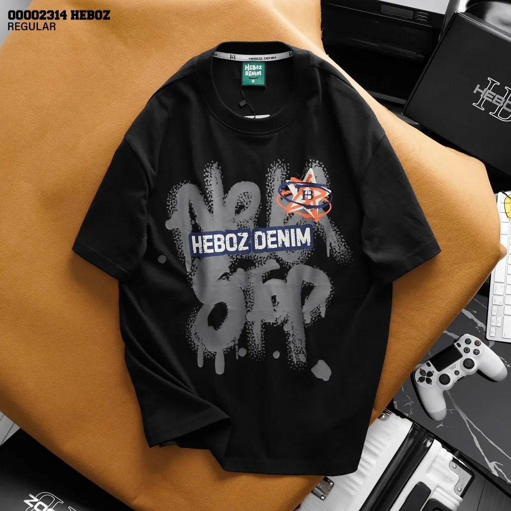 Ảnh Áo thun print star Heboz 3M, áo thun nam chất vải co giãn - 00002314 2