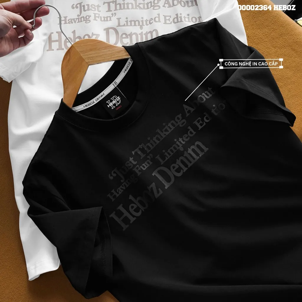 Ảnh Áo thun print text Heboz 4M, áo thun nam ngắn tay in chữ cao cấp - 00002364 2