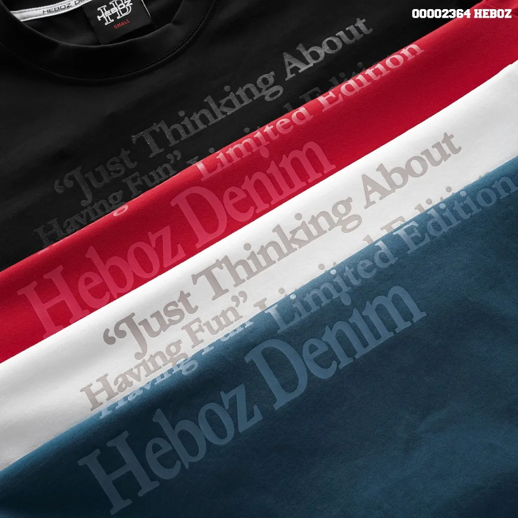 Ảnh Áo thun print text Heboz 4M, áo thun nam ngắn tay in chữ cao cấp - 00002364 3