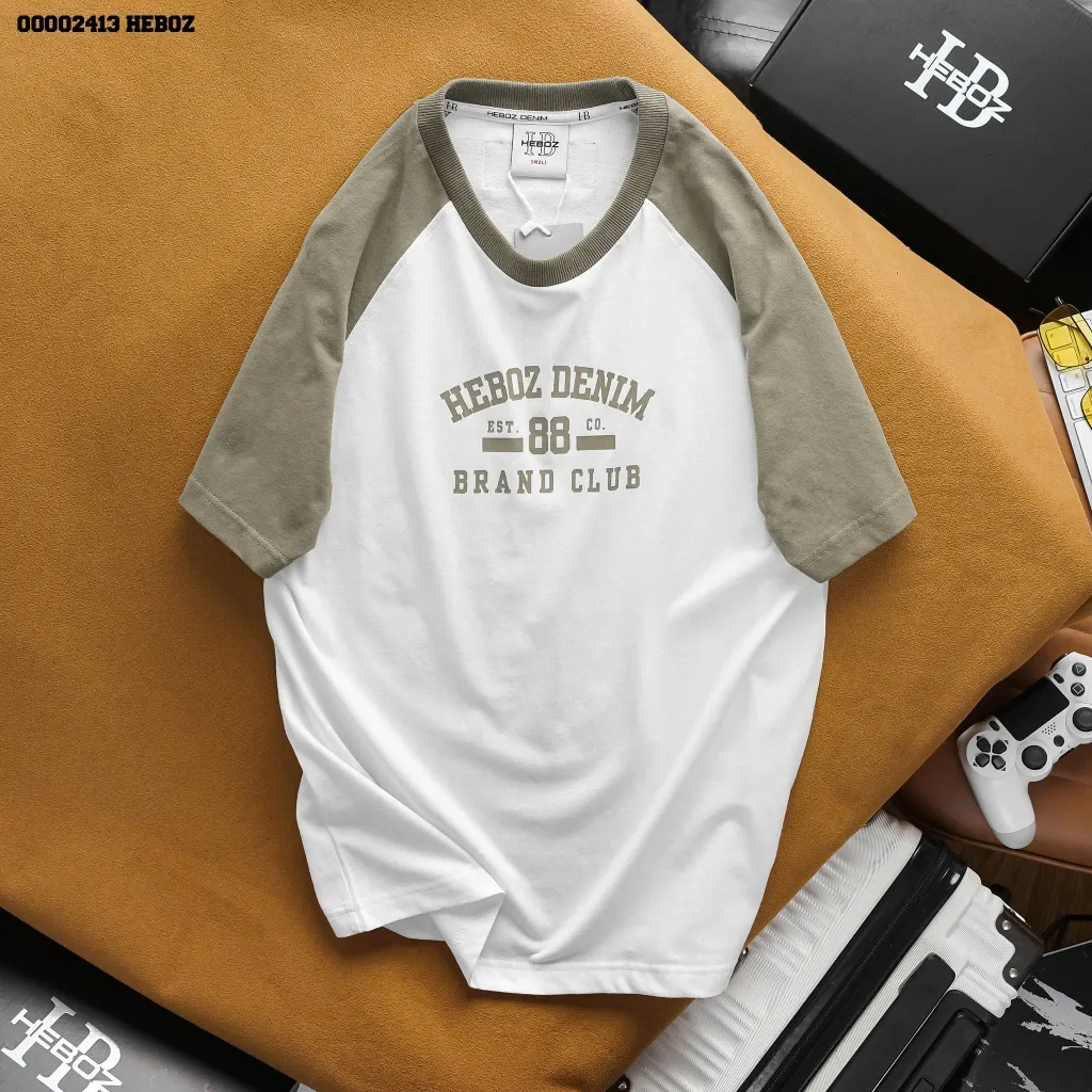 Ảnh Áo thun raglan Club Heboz 3M, áo thun phối basic dành cho nam nhiều màu - 00002413 3