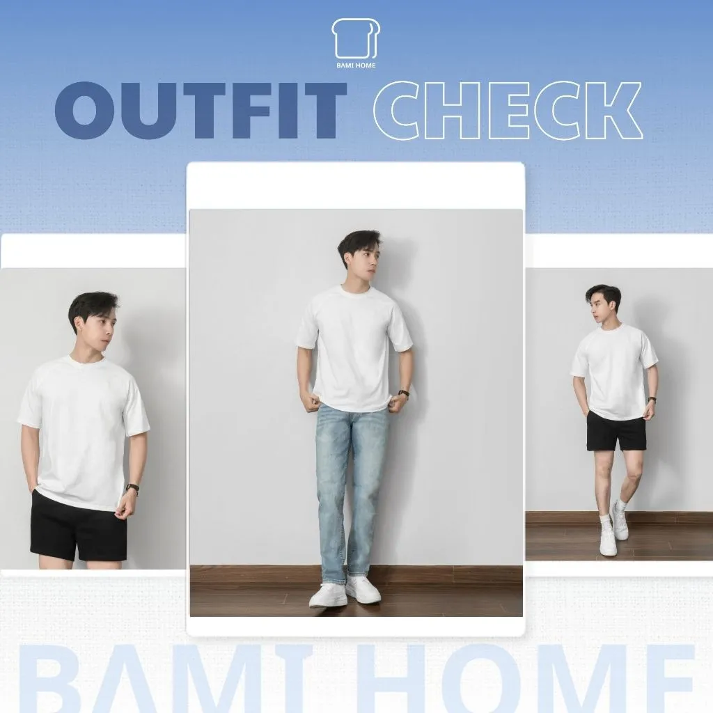 Ảnh Áo thun raglan cổ tròn BAMI HOME form rộng oversize phong cách năng động dành cho nam nữ AUN04 3