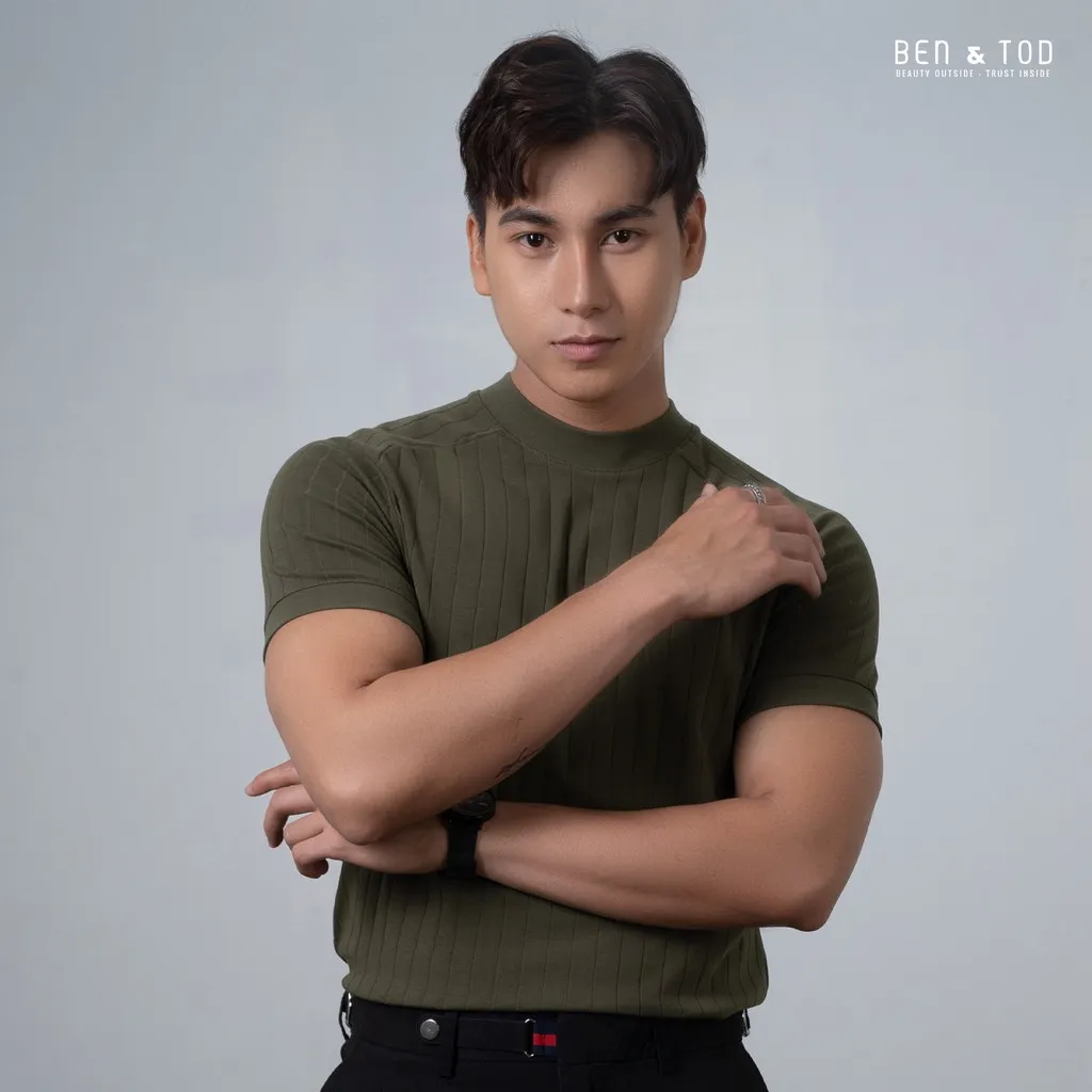 Ảnh Áo thun RAGLAN cổ tròn form BODY BEN & TOD 20219 vải cotton, mềm mịn, co giãn, nam tính 4
