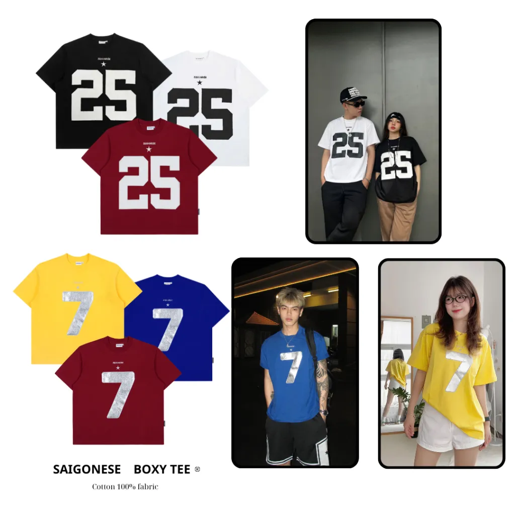 Ảnh Áo Thun SAIGONESE Form Boxy Số 25 Đắp Da Unisex Nam Nữ 3 Màu 1