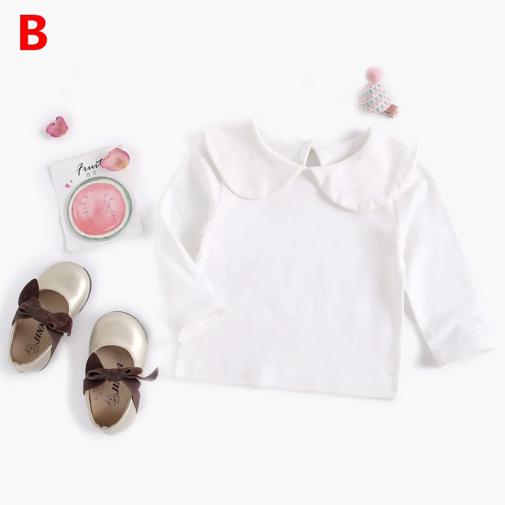 Ảnh Áo thun SANLUTOZ tay dài bo phồng màu trắng bằng cotton cho bé sơ sinh 2