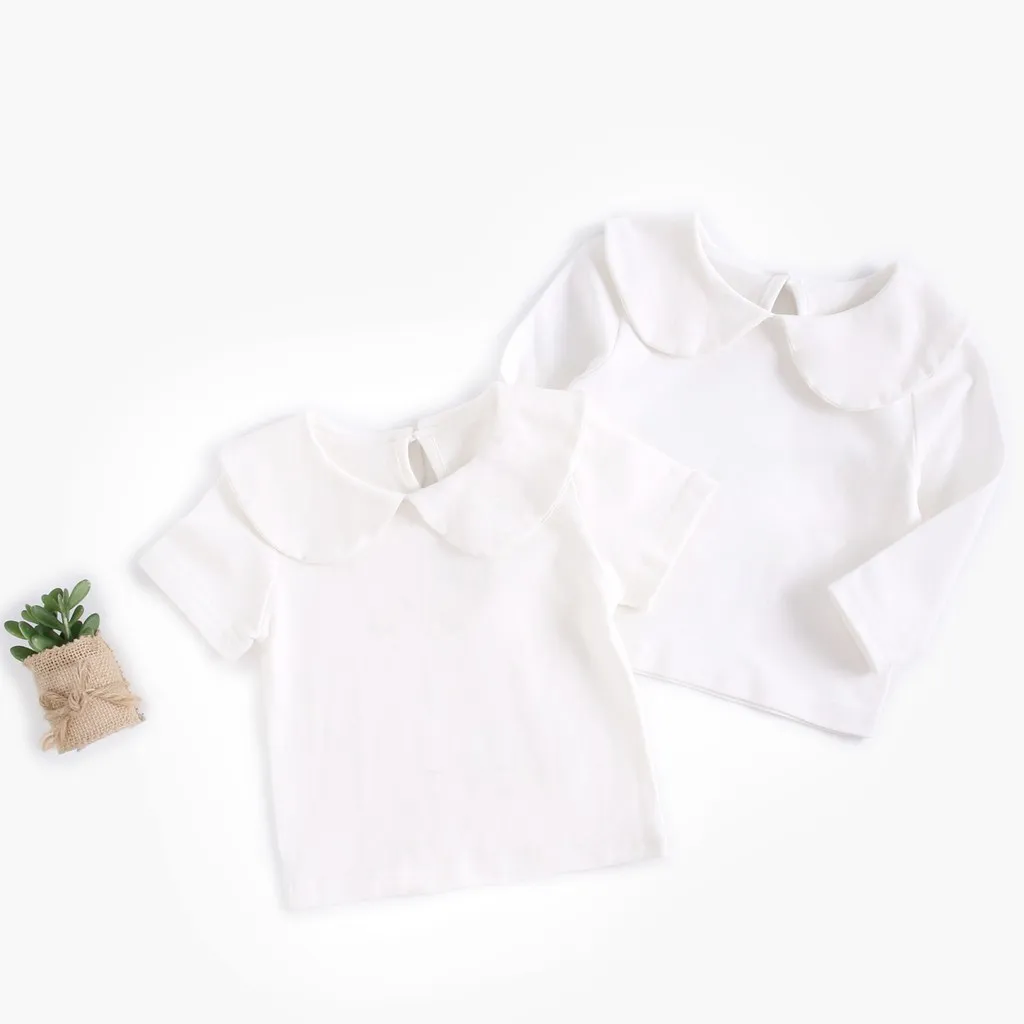 Ảnh Áo Thun Sanlutoz Tay Dài Màu Trắng Chất Liệu Cotton Cho Bé Gái 1