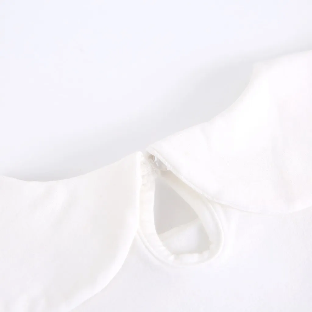 Ảnh Áo Thun Sanlutoz Tay Dài Màu Trắng Chất Liệu Cotton Cho Bé Gái 4