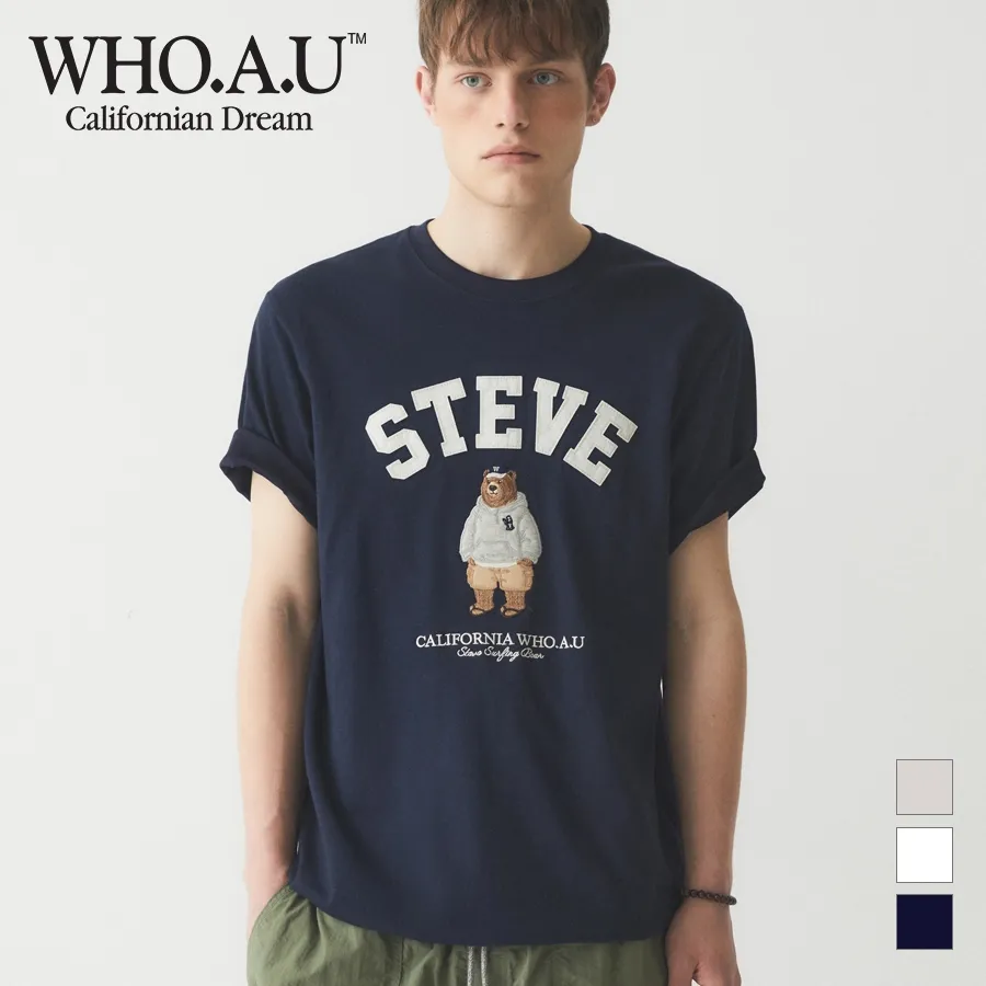 Ảnh Áo Thun Steve Patch Short Sleeve T-shirt Unisex Style | WHRAE3794U 2