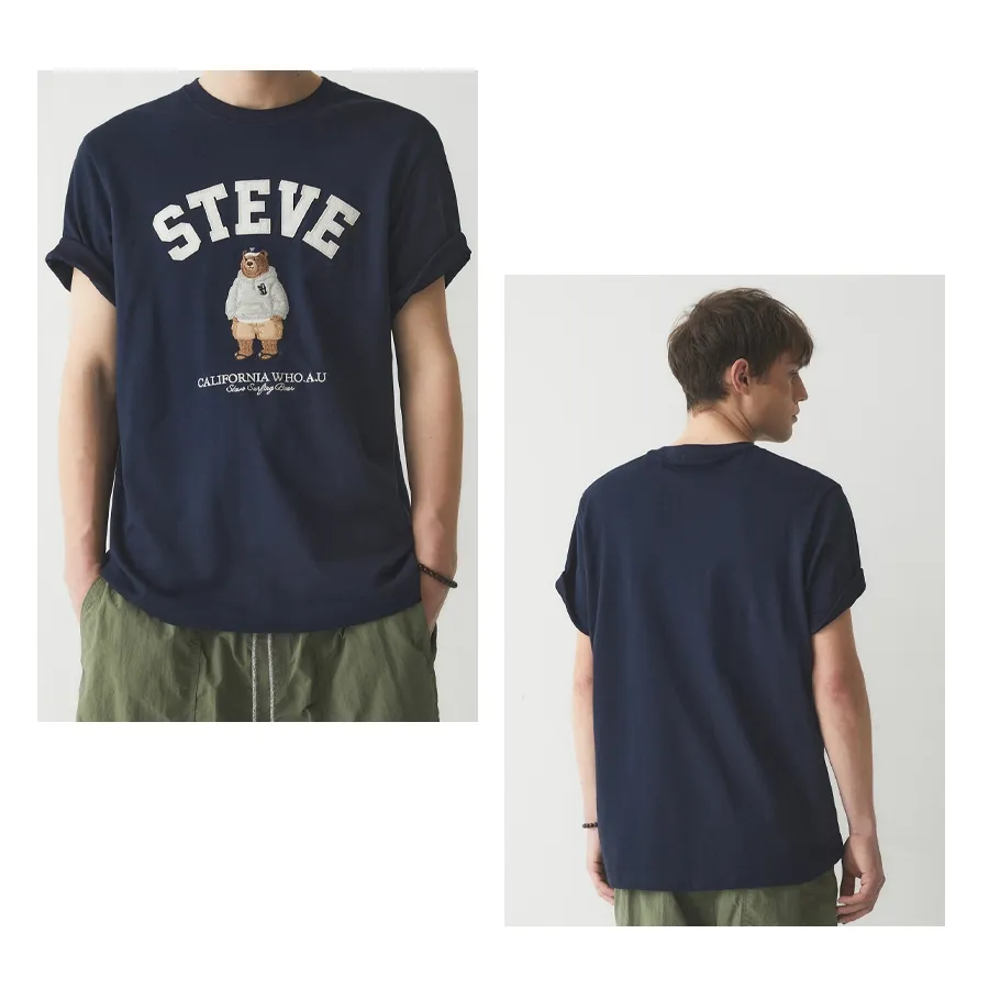 Ảnh Áo Thun Steve Patch Short Sleeve T-shirt Unisex Style | WHRAE3794U 3