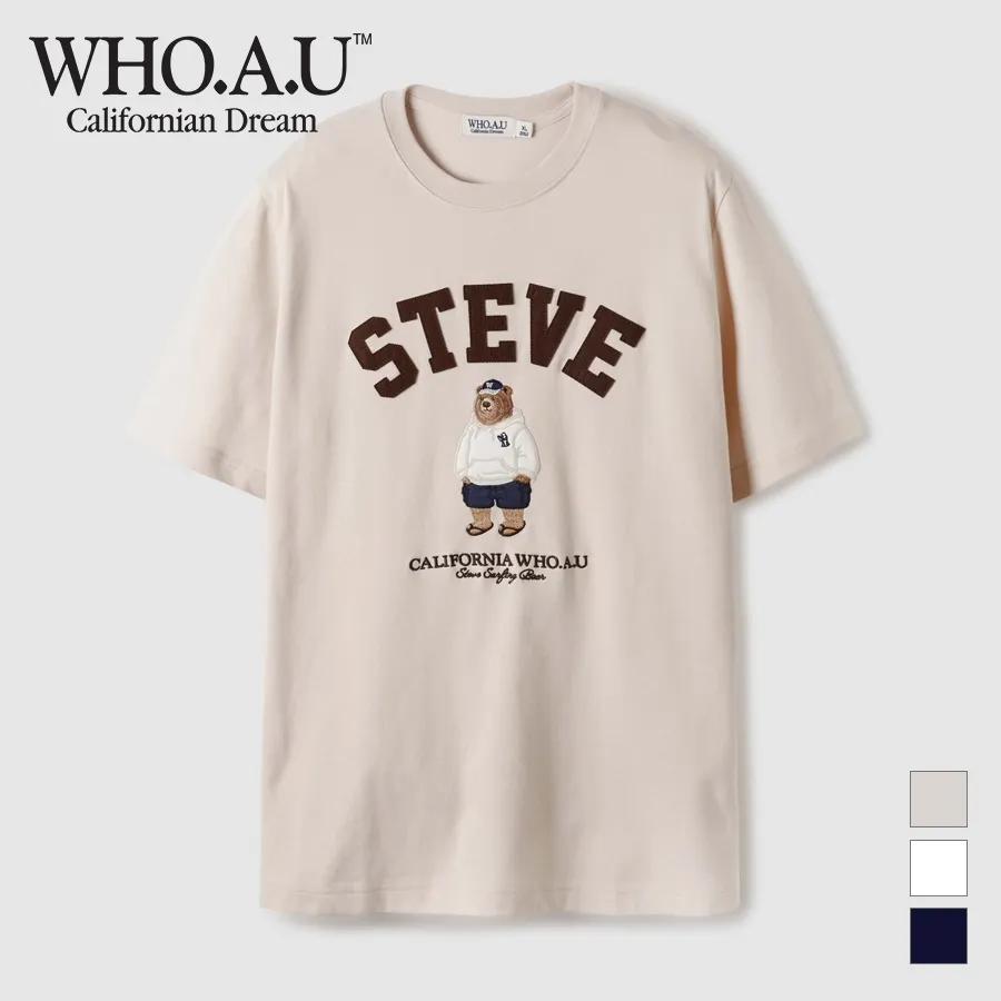 Ảnh Áo Thun Steve Patch Short Sleeve T-shirt Unisex Style | WHRAE3794U 4
