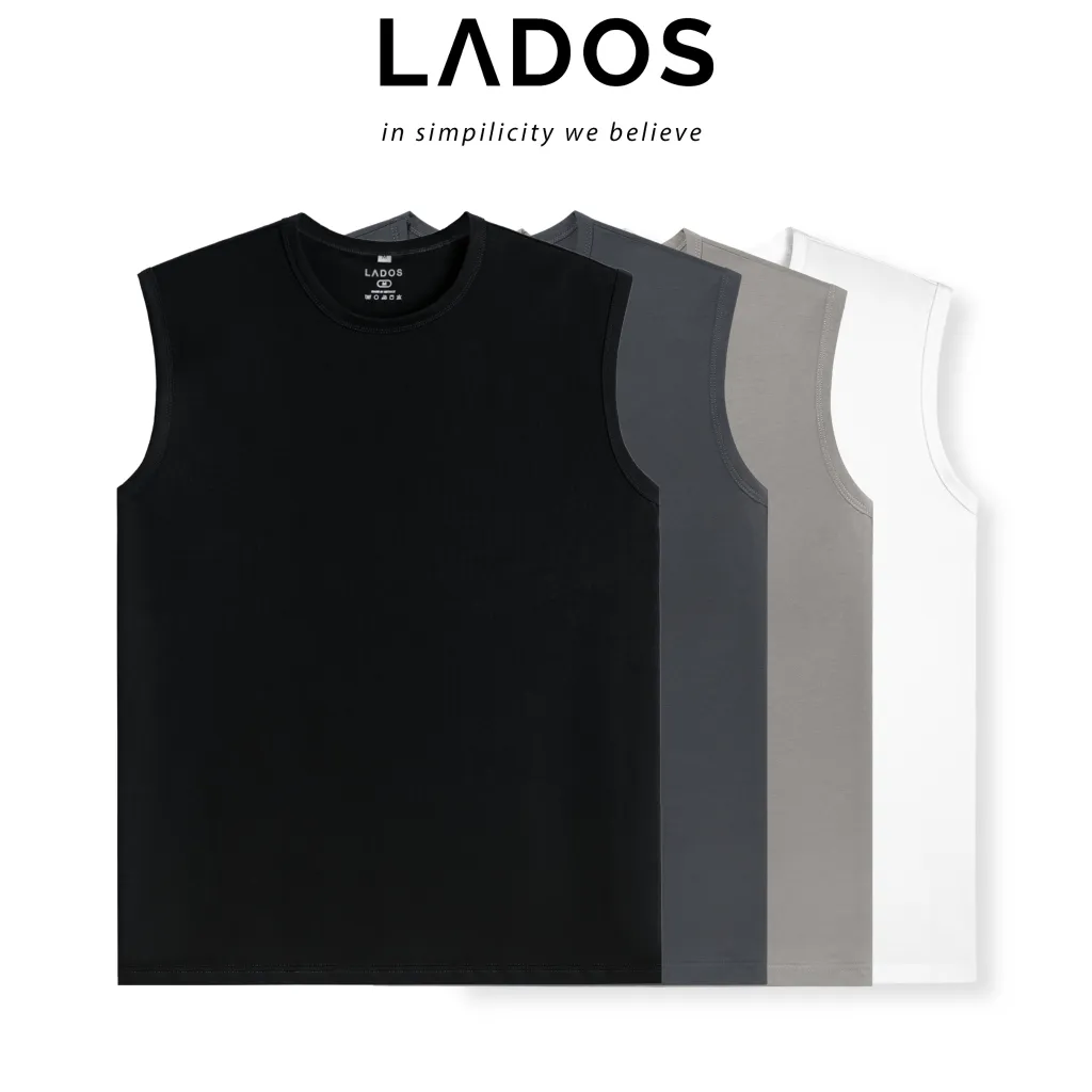 Ảnh Áo thun tank top nam trơn LADOS-9085 vải cotton siêu mát mẻ,tập gym, chạy bộ, đi chơi 1