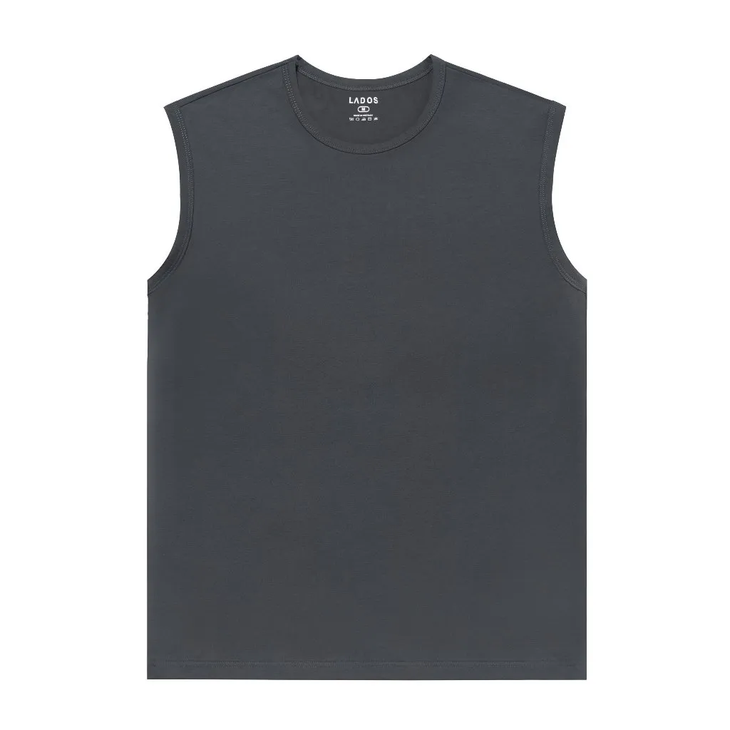 Ảnh Áo thun tank top nam trơn LADOS-9085 vải cotton siêu mát mẻ,tập gym, chạy bộ, đi chơi 3