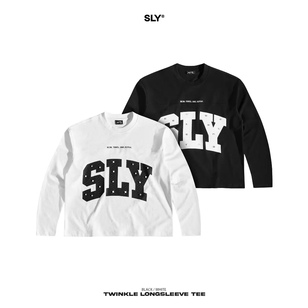Ảnh Áo thun tay dài SLY Twinkle - Black White 1